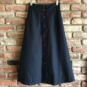BUTTON FRONT MIDI SKIRT